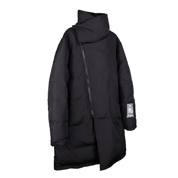 NFWYS HOLOGRAPHIC IRREGULAR STYLE HIGH NECK DUCK DOWN LONG JACKET - boopdo