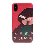 KEEP SILENCE FAT SO QUESTION MARK APPLE MATTE IPHONE CASE - boopdo