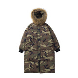 ABLARZO SNAP LOOK CAMOUFLAGE LONG COTTON HOODED JACKET - boopdo