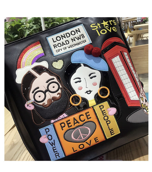 STARS IN LOVE LONDON ROAD CITY OF WESTMINSTER INSPIRED SHOULDER BUCKET BAG - boopdo