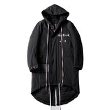 SNAPLOOX URBAN STYLE RORI TAIL QUILTED JACKET WITH HOODIE IN BLACK - boopdo