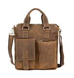 MANTIME FALCONS MCCOX HANDMADE LEATHER TOTE BRIEFCASE IN BROWN - boopdo