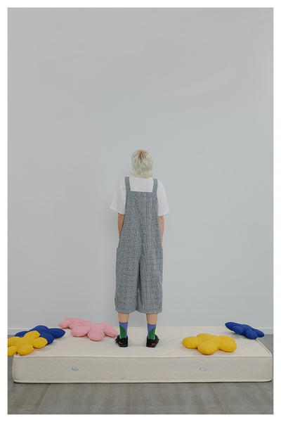 TYAKASHI MINIMAL DUNGAREE JUMPSUIT IN CHECK - boopdo
