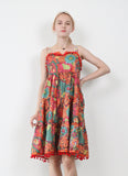 BOHEMIAN ZULUCA SUMMER DRESS WITH STRAPS IN MULTI COLOR - boopdo