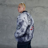 KEX POLLA DONT BE A BAD ASS CITIES PRINT BOMBER JACKET IN BLACK - boopdo