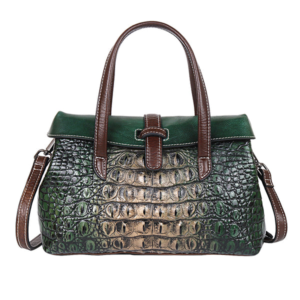 CAPRINOLA EMBOSSED CROCODILE LEATHER HANDBAGS - boopdo