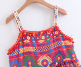 BOHEMIAN ZULUCA SUMMER DRESS WITH STRAPS IN MULTI COLOR - boopdo