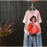 AUTUMN GRAPHIC PRINT OVERSIZED T SHIRT - boopdo