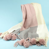 MR EVIL MATCHING COLOR TASSEL BALL LONG SCARF - boopdo