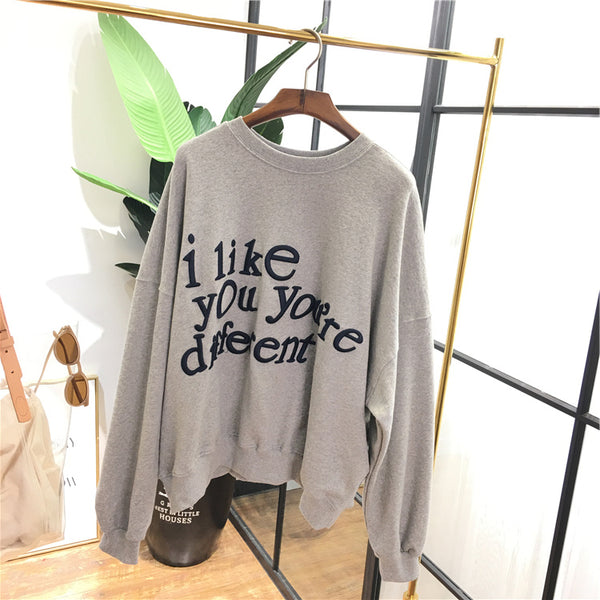 SIMDA I LIKE YOU ARE DIFFERENT RELAXED SWEATSHIRT - boopdo