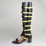 PROVA PERFETTO HUFFO STYLE OPEN TOE KNEE HIGH GLADIATOR SANDALS - boopdo