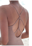 LANIKAR BACK STRAPPY DETAIL YOGA BODYSUIT - boopdo