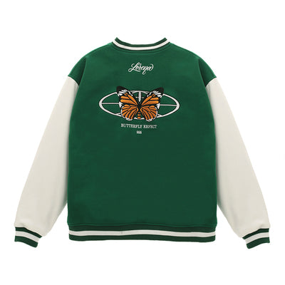 MAX LEWIS EXTREME URBAN STYLE BUTTERFLY EFFECT BASEBALL COLLEGE JACKET - boopdo