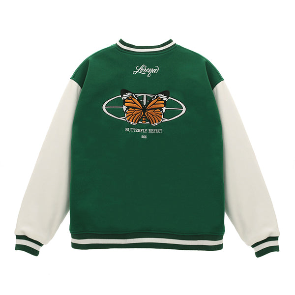 MAX LEWIS EXTREME URBAN STYLE BUTTERFLY EFFECT BASEBALL COLLEGE JACKET - boopdo
