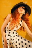 SINCE THEN BUTTON FRONT WIDE LEG JUMPSUIT IN POLKA DOT PRINT - boopdo