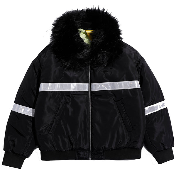 SHOW RICH MADE BY ABOW LIFE DETACHABLE HOODED REVERSIBLE BOMBER JACKET - boopdo