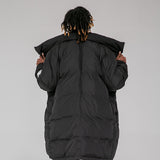 NFWYS HOLOGRAPHIC IRREGULAR STYLE HIGH NECK DUCK DOWN LONG JACKET - boopdo