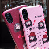 IPHONE APPLE ANTI FALL HAT GIRL PRINT PROTECTIVE SHELL PHONE CASES - boopdo