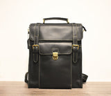 ZEFAN ZOXO DUAL USE MULTI FUNCTIONAL HANDMADE LEATHER BACKPACK BRIEFCASE - boopdo