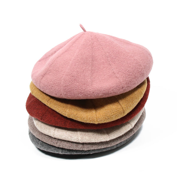 MQUEEN BUDSKY WOOL CLASSIC BERET 18FTDM1069 HARDAL BEIGE BLACK RED GREY SAND PINK - boopdo