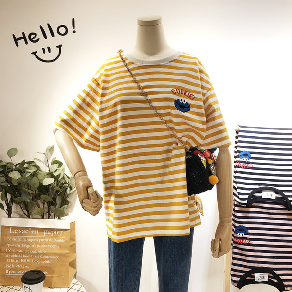 BOOPDO DESIGN VINTAGE INSPIRED STRIPED T SHIRT - boopdo