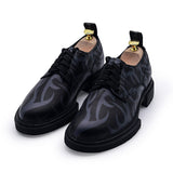 NADMIL DESIGN LACE UP SHOES WITH PRINT DETAIL - boopdo