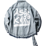 PUCZA RENCHEM GRAFFITO WASHED DENIM JEAN COAT - boopdo