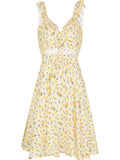 SINCE THEN DITSY FLOWER PRINT CUT OUT MINI SUNDRESS - boopdo