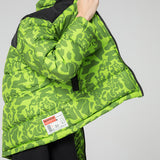 NFWYS FIZOLA HOLOGRAPHIC HIGH NECK BOMBER JACKET IN GREEN CAMO - boopdo