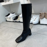 LUXE SEVEN DESIGN SOFT LEATHER KNEE HIGH BOOTS - boopdo