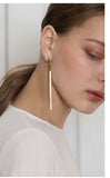UZL DESIGN GOLD PLATED CHAIN DROP EARRINGS WITH CHORO PENDANT - boopdo