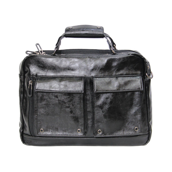 ZEAWOO YOMMO LEATHER BACKPACK IN BLACK - boopdo