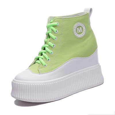 ZUZA OLD ROCK HIGH TOP CHUNKY PLATFORM CASUAL CANVAS SNEAKER - boopdo