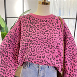 SIMDA BALLOON SLEEVE SWEATSHIRT IN ANIMAL PRINT - boopdo