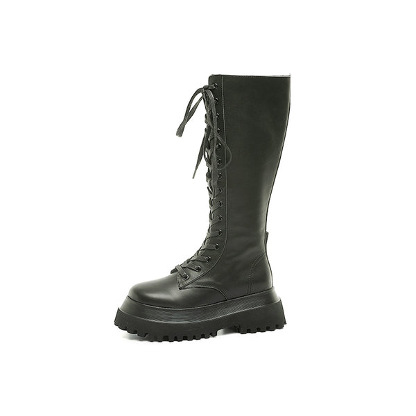 SARRAH MARTIN MID LENGTH PLATFORM GORE TEX BOOTS IN BLACK - boopdo