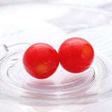 SILVER OF LIFE PULL TROUGH EARRINGS WITH CHERRY DESIGN - boopdo