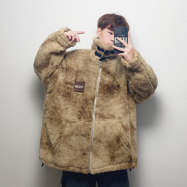 COMU GANJA KOREAN URBAN STYLE WOOLEN THICK JACKET - boopdo