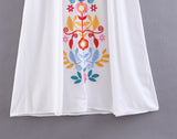 BOHEMIAN HIPSTER FLOWER EMBROIDERED VACATION DRESS - boopdo