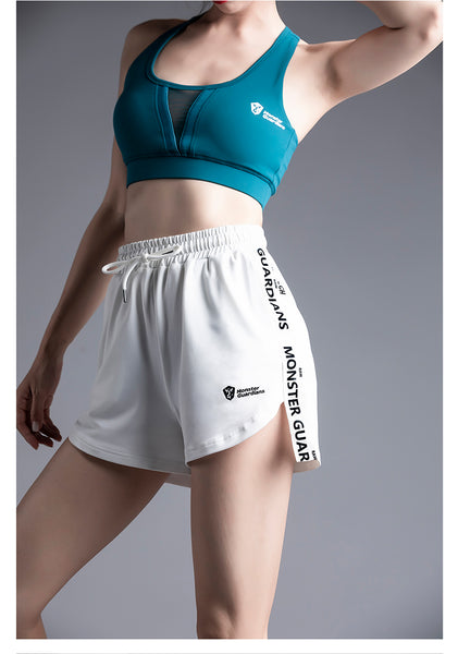 MONSTER GUARDIANS LOGO TAPE RUNNING SHORTS - boopdo