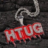 POOYO HTUG STAINLESS STEEL HIPSTER HIP HOP JEWELRY DIAMOND NECKLACE - boopdo