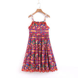 BOHEMIAN ZULUCA SUMMER DRESS WITH STRAPS IN MULTI COLOR - boopdo