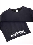 BOOPDO LOLI DESIGN MISSHINE PRINT LONG SLEEVE CROP TOP - boopdo
