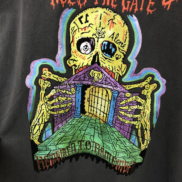 ESSENTIX FICO HORROR SKULL GRAFFITI PRINT CREW NECK BASIC T SHIRT - boopdo