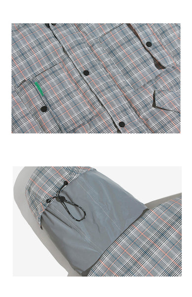 ZAHARA JAMAC PLAID BASIC DESIGN COTTON BOMBER JACKET - boopdo