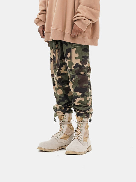 YOMOTA OTE BTW CAMO CASUAL CARGO SWEATPANTS - boopdo