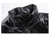 FOXIAOYE TRENDY URBAN STYLE HIGH NECK FAUX LEATHER JACKET - boopdo