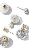 UZL DESIGN GOLD PLATED GLITTER AND PEARL EMBELLISHED EARRINGS - boopdo