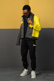 NFWYS METEORITE RIPPED DENIM JEAN JACKET IN YELLOW GRAY - boopdo