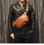ZEFAN FORCHO LUXO DESIGN HANDMADE LEATHER CASUAL CHEST BAG - boopdo