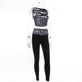 ZUMBA GIRLS SNAKE PRINT PANELLED CROP TOP AND LEGGINGS - boopdo